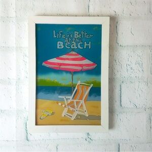 Life is Better at the Beach faux stained glass Art
